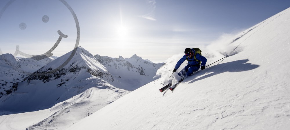 Abfahrt im Tiefschnee vom Ski- und Bergführer der Skischule Grillitsch in Obertauern